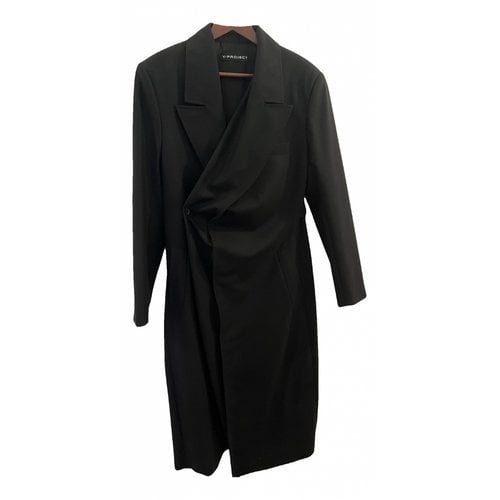 Pre-owned Y/project Wool Coat In Black