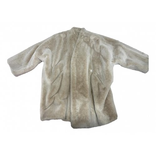 Pre-owned Max & Co Faux Fur Coat In Beige