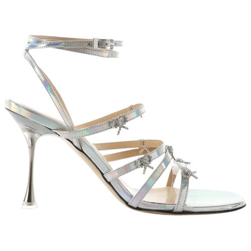 Pre-owned Mach & Mach Leather Sandal In Silver