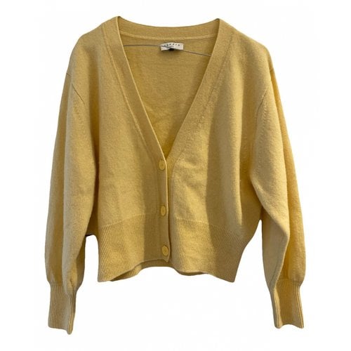 Pre-owned Sandro Wool Cardigan In Yellow