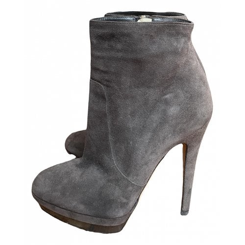 Pre-owned Jimmy Choo Leather Boots In Grey