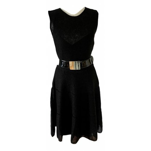 Pre-owned Strenesse Wool Mid-length Dress In Black