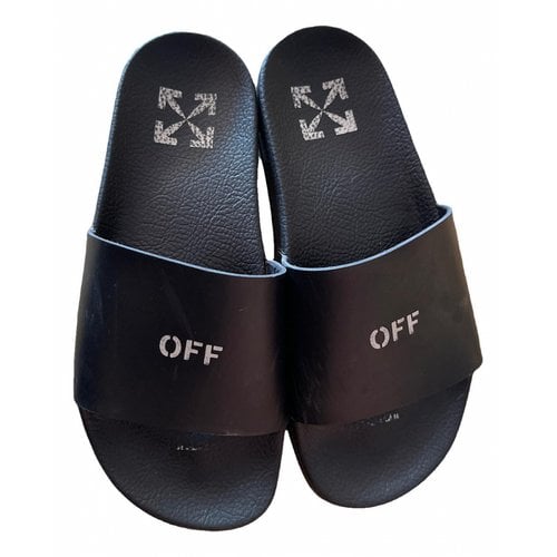 Pre-owned Off-white Mules In Black