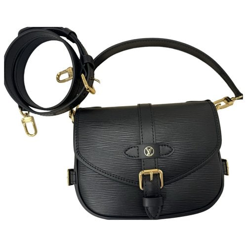 Pre-owned Louis Vuitton Saumur Leather Crossbody Bag In Black