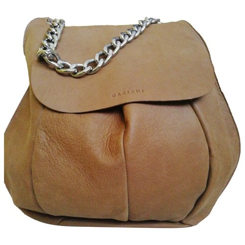 Pre-owned Orciani Vegan Leather Handbag In Beige