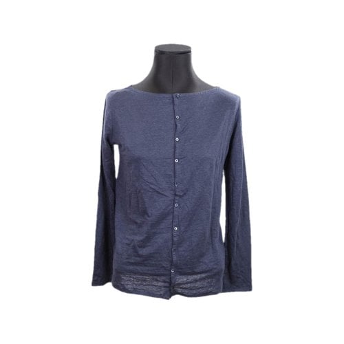 Pre-owned Majestic Linen Top In Navy