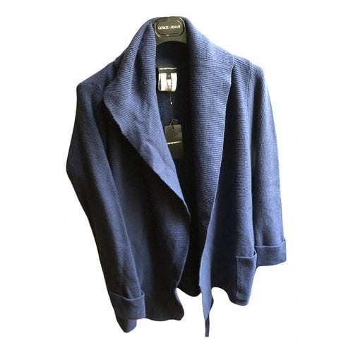 Pre-owned Emporio Armani Wool Cardigan In Blue