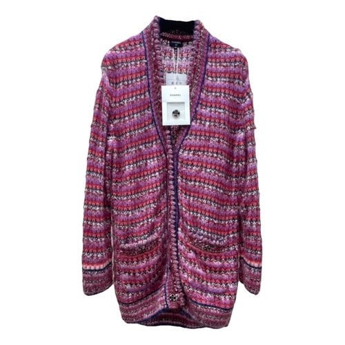 Pre-owned Chanel Wool Cardi Coat In Pink