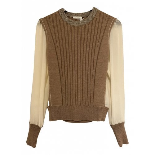 Pre-owned Chloé Wool Blouse In Camel