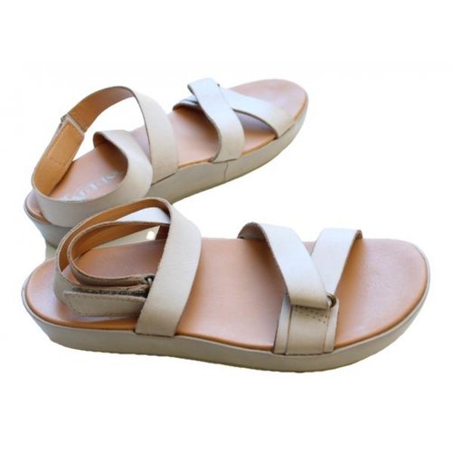 Pre-owned Kork-ease Leather Sandal In Grey