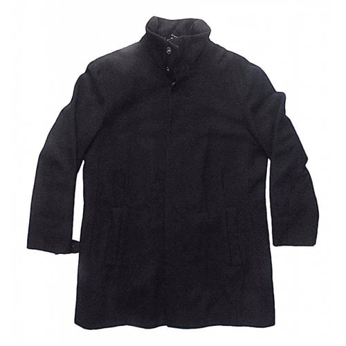 Pre-owned Armani Exchange Wool Trench In Black