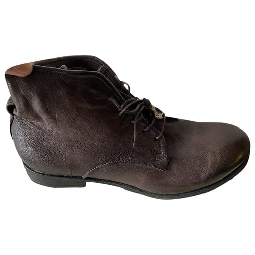 Pre-owned As98 Leather Boots In Brown