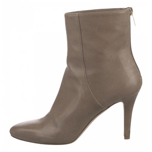 Pre-owned Jimmy Choo Leather Ankle Boots In Beige