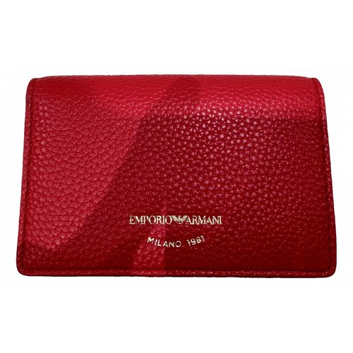Pre-owned Emporio Armani Leather Wallet In Red