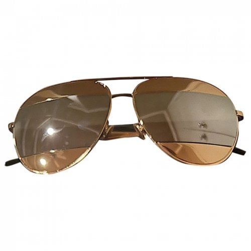 Pre-owned Dior Aviator Sunglasses In Gold