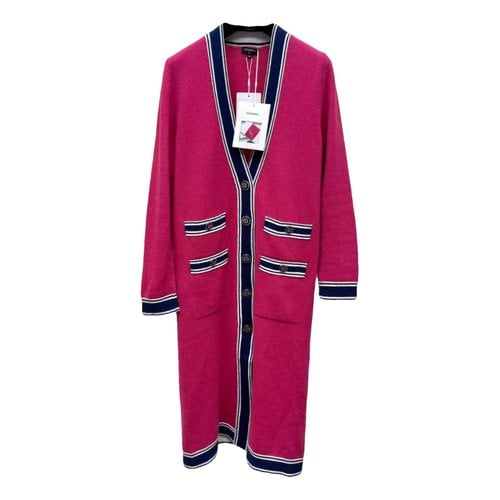 Pre-owned Chanel Cashmere Cardi Coat In Red