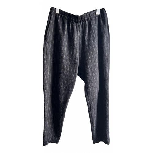 Pre-owned Casey Casey Wool Trousers In Black