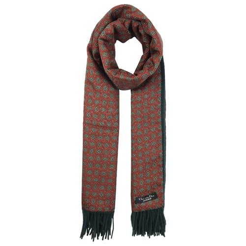 Pre-owned Dior Wool Scarf In Red