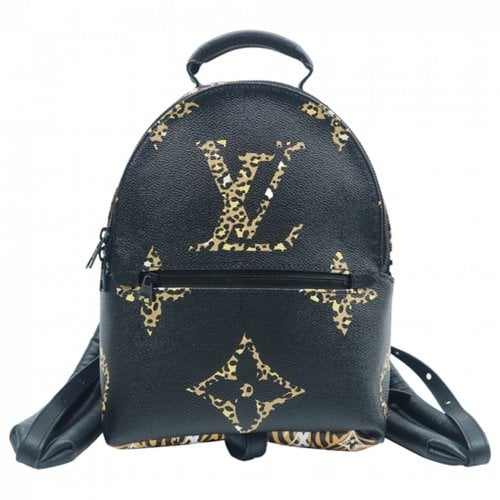 Pre-owned Louis Vuitton Palm Springs Leather Backpack In Black