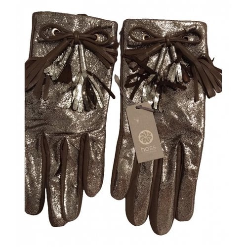 Pre-owned Hoss Intropia Leather Gloves In Silver