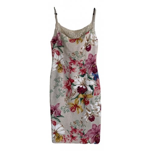 Pre-owned Dolce & Gabbana Linen Mid-length Dress In Multicolour
