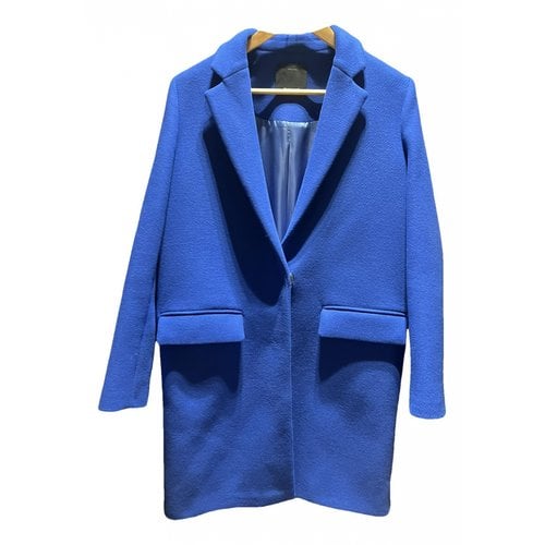 Pre-owned Pinko Wool Coat In Blue