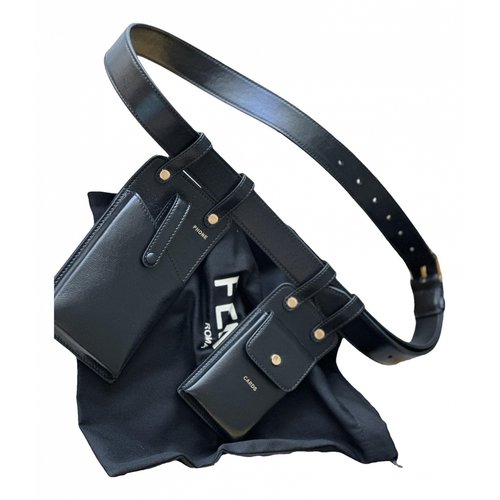 Pre-owned Fendi Multi-accessory Belt Leather Belt In Black