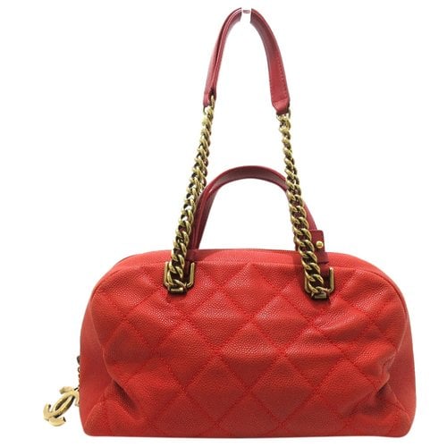 Pre-owned Chanel Wild Stitch Leather Handbag In Red