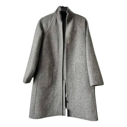 Pre-owned Lacoste Wool Coat In Grey