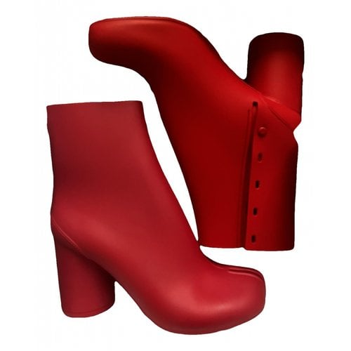Pre-owned Maison Margiela Tabi Boots In Red