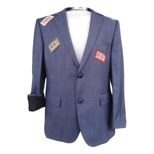 Pre-owned Hugo Boss Wool Vest In Blue