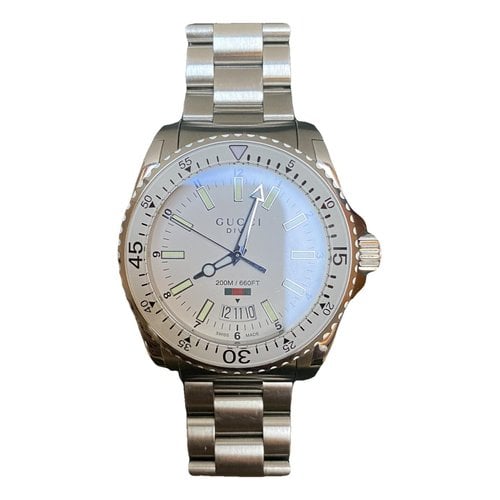 Pre-owned Gucci Dive Watch In White