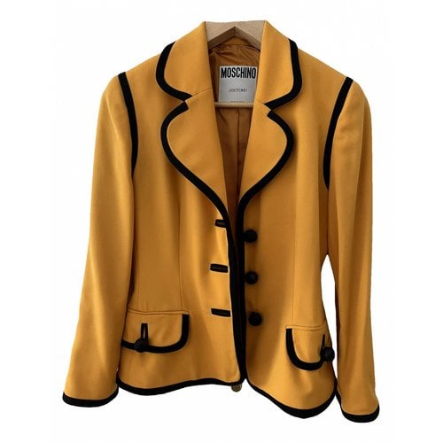 Pre-owned Moschino Wool Blazer In Yellow