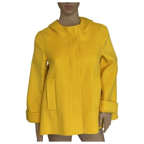 Pre-owned Max Mara Wool Coat In Yellow