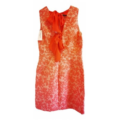 Pre-owned Lk Bennett Silk Mid-length Dress In Orange