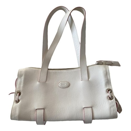 Pre-owned Tod's Leather Tote In White