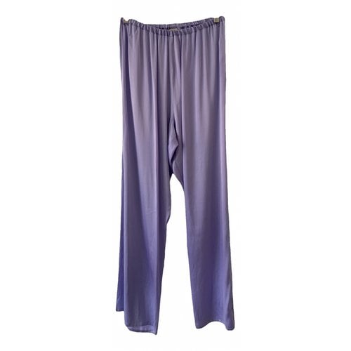 Pre-owned Baserange Silk Straight Pants In Purple