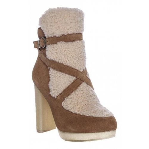 Pre-owned Australia Luxe Shearling Snow Boots In Camel