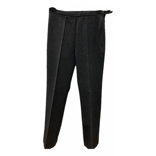 Pre-owned Romeo Gigli Wool Straight Pants In Grey