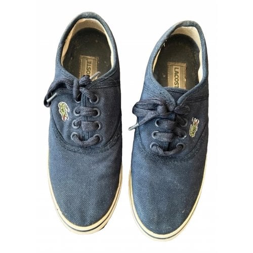 Pre-owned Lacoste Cloth Trainers In Navy