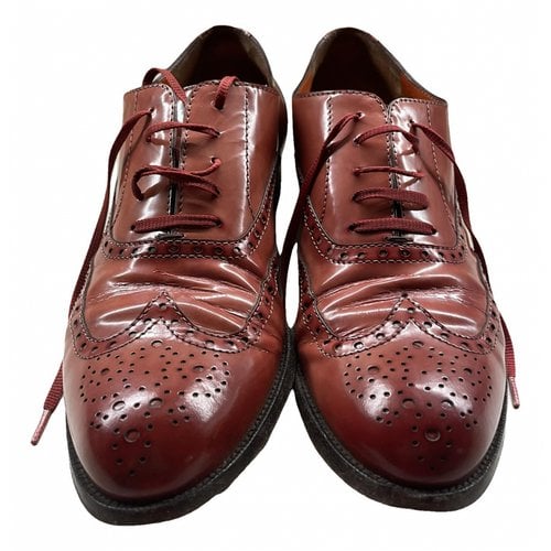 Pre-owned Santoni Leather Lace Ups In Red