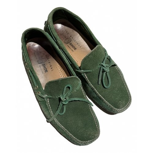 Pre-owned Carshoe Flats In Green