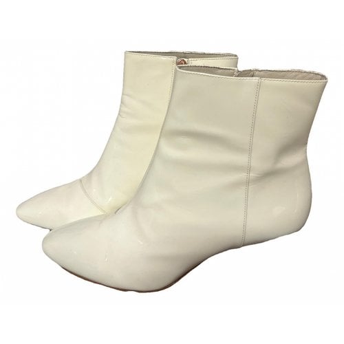 Pre-owned Sophia Webster Patent Leather Boots In White