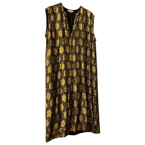 Pre-owned Ganni Mid-length Dress In Gold