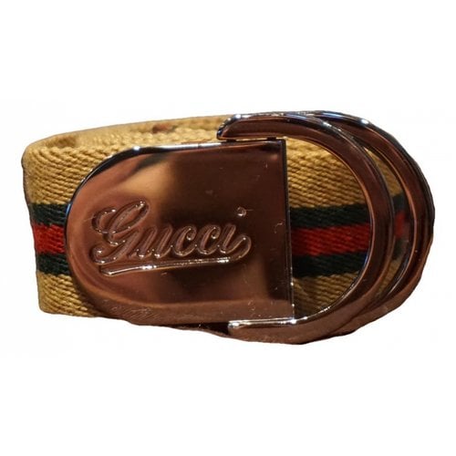 Pre-owned Gucci Cloth Belt In Khaki