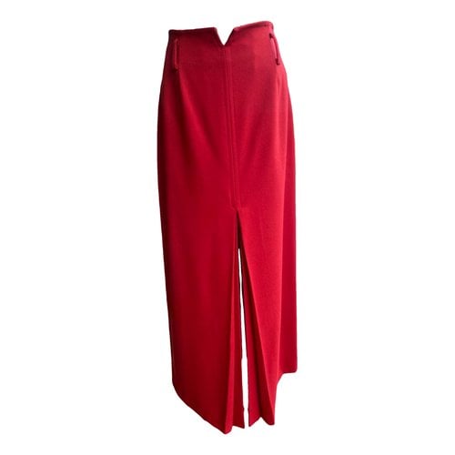 Pre-owned Gherardini Wool Maxi Skirt In Red