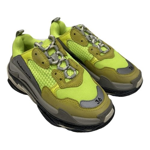 Pre-owned Balenciaga Triple S Trainers In Yellow