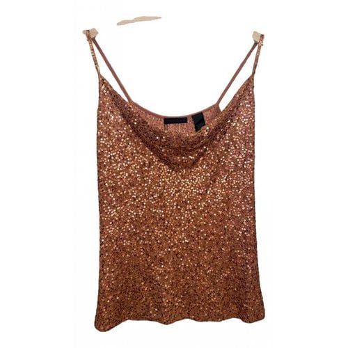 Pre-owned Donna Karan Cashmere Top In Gold