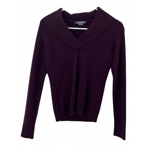 Pre-owned Ann Taylor Cashmere Cardigan In Purple