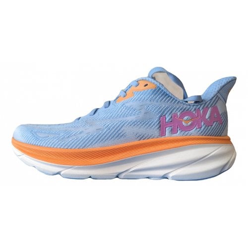 Pre-owned Hoka One One Cloth Trainers In Blue